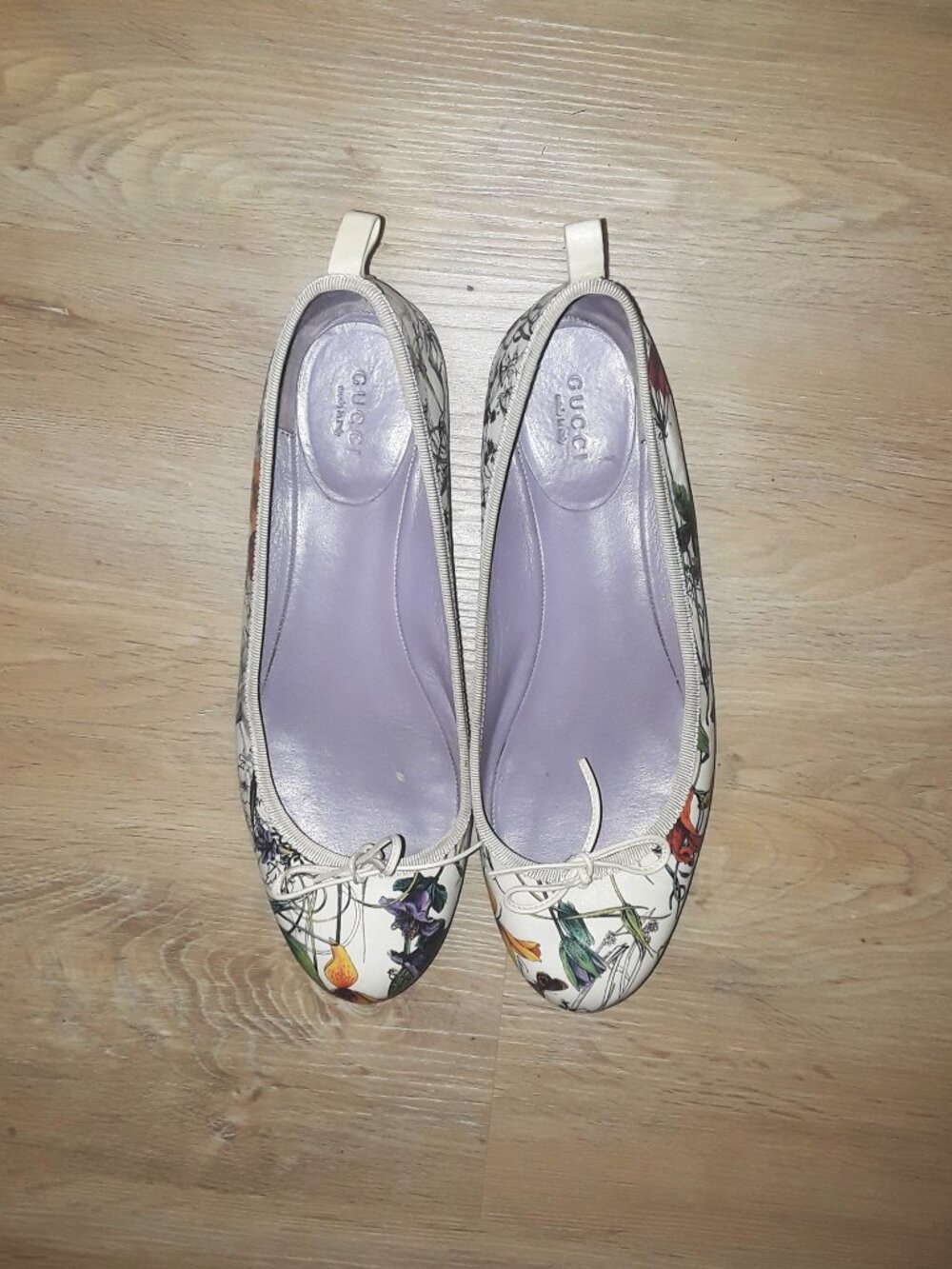 RARE Gucci flora LOGO ballet flats floral 39 or US 8.5 vintage - Picture 2 of 13